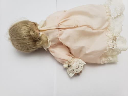 Vintage Original Porcelain Girl Doll Beautiful Lace Dress - Thumbnail 4