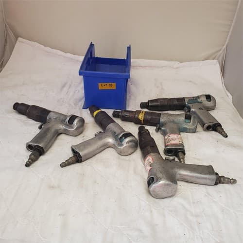 Lot of 5 Cleco Pneumatic Pistol Grip 1/4" Screwdriver/Nutrunner Air Tools Lot-23 - Image 1