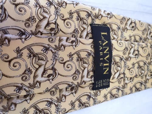 Vintage LANVIN Paris Men's Silk Neck Tie - Thumbnail 3