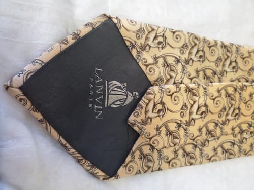 Vintage LANVIN Paris Men's Silk Neck Tie - Thumbnail 4