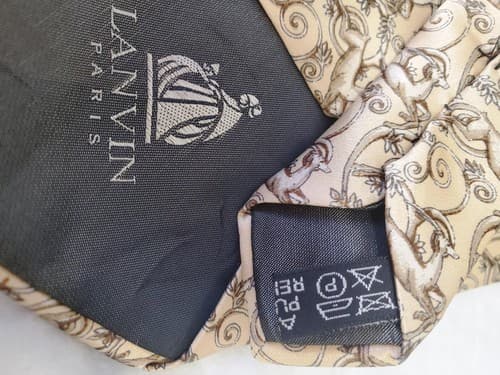 Vintage LANVIN Paris Men's Silk Neck Tie - Thumbnail 6