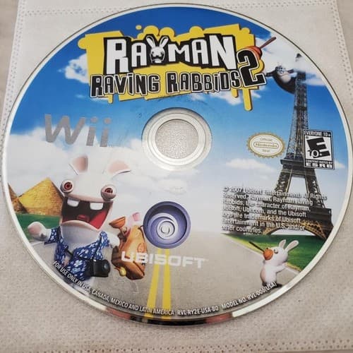 Rayman Raving Rabbids 2 Nintendo Wii Video Game Disc Only - Image 1