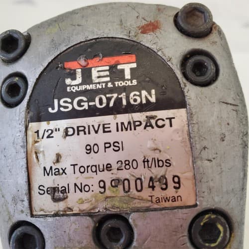 Jet JSG-0716N Equipment Tools Pneumatic Heavy Duty Impact Wrench Air Tool JJJ-6 - Thumbnail 3