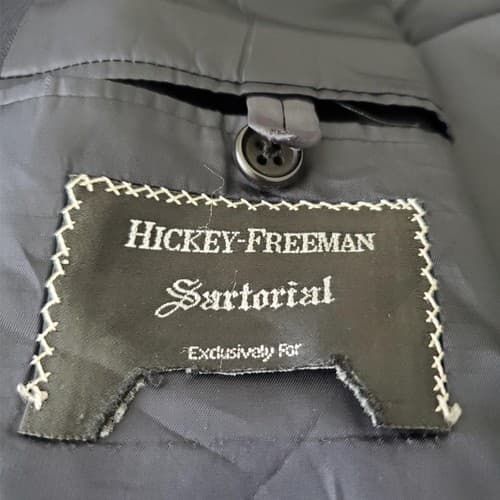 HICKEY FREEMAN Sartorial Navy Blue Striped Blazer Suit Jacket Sport Coat 42S - Thumbnail 3