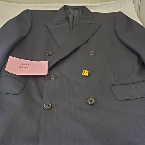 HICKEY FREEMAN Sartorial Navy Blue Striped Blazer Suit Jacket Sport Coat 42S - Thumbnail 10