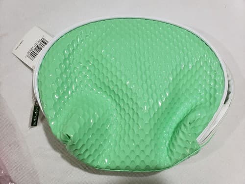 Nordstrom Glossy Seafoam Green Cosmetic Bag Tote Shoulder Bag Pink & Clear Mesh - Thumbnail 3