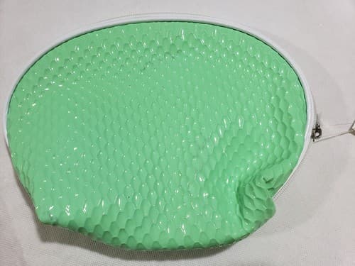 Nordstrom Glossy Seafoam Green Cosmetic Bag Tote Shoulder Bag Pink & Clear Mesh - Thumbnail 2