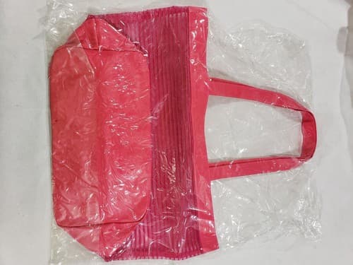 Nordstrom Glossy Seafoam Green Cosmetic Bag Tote Shoulder Bag Pink & Clear Mesh - Thumbnail 4