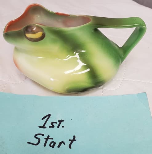 Antique Vintage Royal Bayreuth FROG Creamer Mug - Image 1