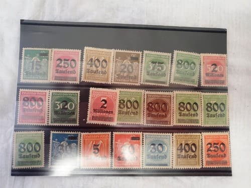 Complete Vintage Used 1923 German Weimar Reich Sets Service Stamps set - Image 1