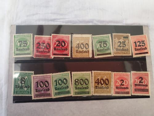 Complete Vintage Used 1923 German Weimar Reich Sets Service Stamps set - Thumbnail 2
