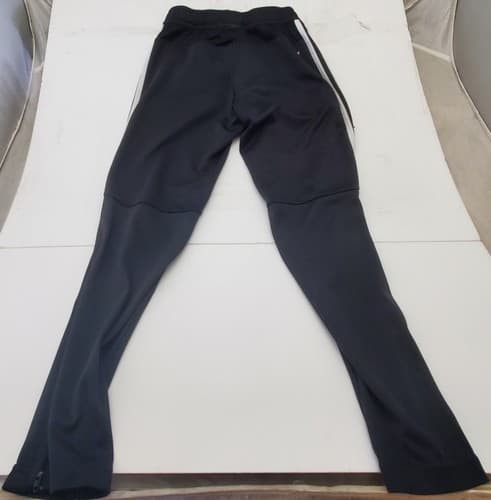Adidas Pants Boys Medium Gray White Striped Casual Gym Workout Zipper Youth - Thumbnail 7
