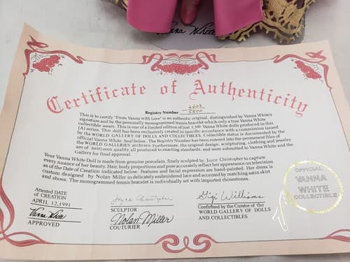 Vintage Vanna White Porcelain Doll Collection Limited Edition Numbered - Thumbnail 3