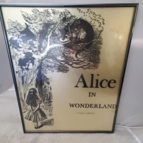 Alice's Adventures in Wonderland Illustrated Large Framed Picture - Image 1