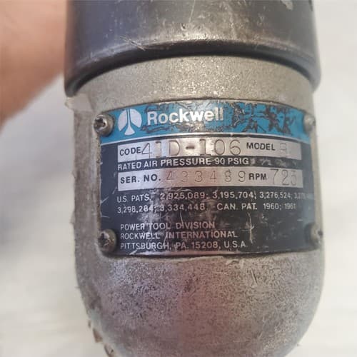 Rockwell 41D106B Pistol Grip Pneumatic Air Drill Air Tool AA-3 - Thumbnail 4