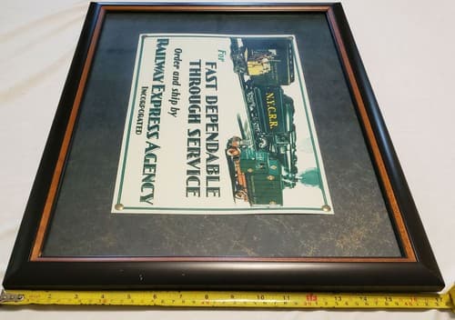 Railway Express Agency INC. Fast Dependable Service Sign Railroad Train Embossed - Thumbnail 2