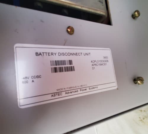 BDU600/48 Helios Astec Battery Disconnect Unit with S6N ABB 600A 2 Pole - Thumbnail 8