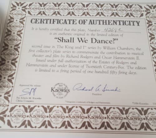 Vintage Lot of 4 Knowles Collector Plate Shall We Dance and A Puzzlement - Thumbnail 5