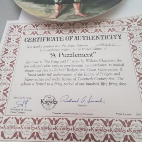 Vintage Lot of 4 Knowles Collector Plate Shall We Dance and A Puzzlement - Thumbnail 9