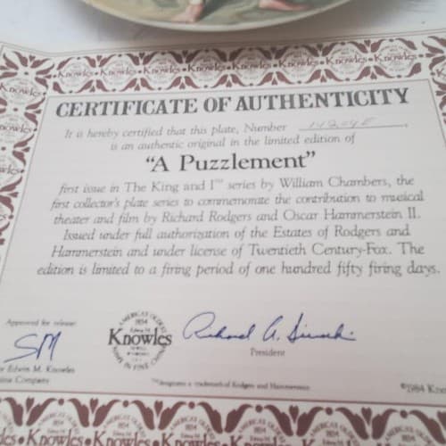 Vintage Lot of 4 Knowles Collector Plate Shall We Dance and A Puzzlement - Thumbnail 13