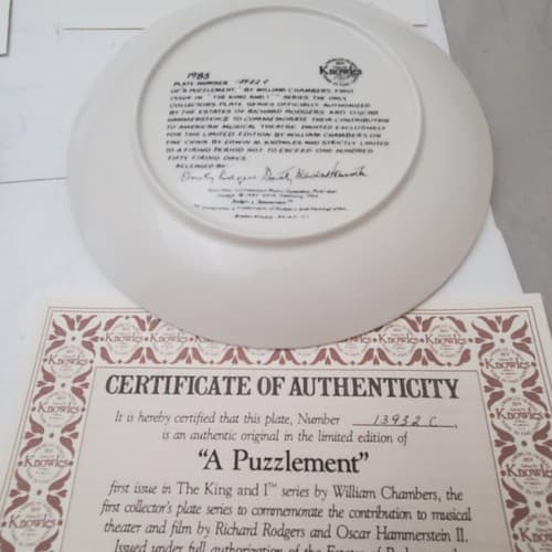 Vintage Lot of 4 Knowles Collector Plate Shall We Dance and A Puzzlement - Thumbnail 18