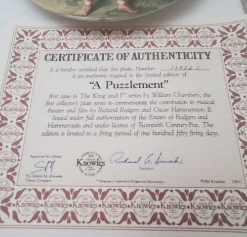 Vintage Lot of 4 Knowles Collector Plate Shall We Dance and A Puzzlement - Thumbnail 17