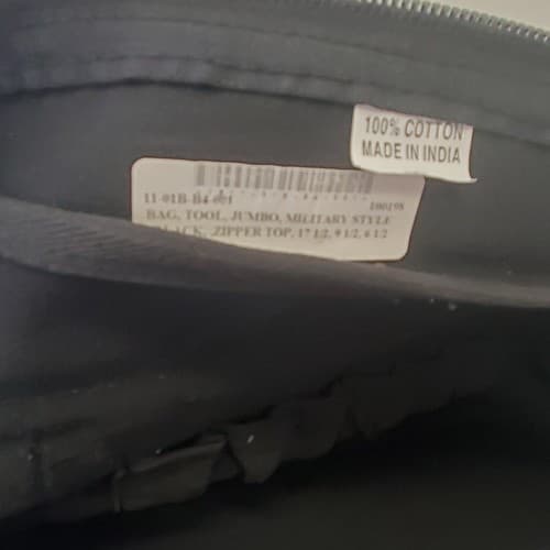 Vintage Large Shoulder Strap Pockets Zipper Tool Bag - Black - Thumbnail 5