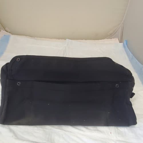 Vintage Large Shoulder Strap Pockets Zipper Tool Bag - Black - Thumbnail 2