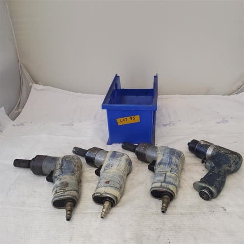 Lot of 4 Rockwell Pistol Grip Pneumatic Air Drill Air Tool Lot-95 - Thumbnail 5