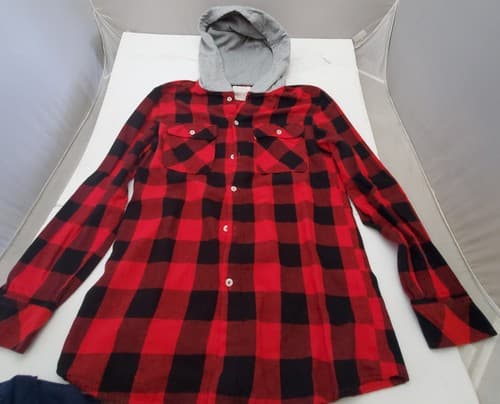 Levi's Women's Red Plaid Hoodie Long Sleeve Size XLarge - Image 1