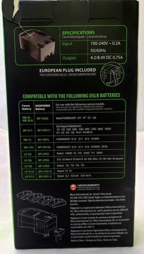Used Digipower Re-Fuel Replacement Canon DSLR Charger Black Model# RF-DSLR-500C - Thumbnail 5