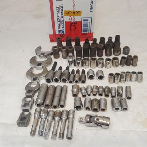 Assorted Mixed Socket Tool Lot Deep, Hex, Star, Wrench Heads LOT-600 - Image 1