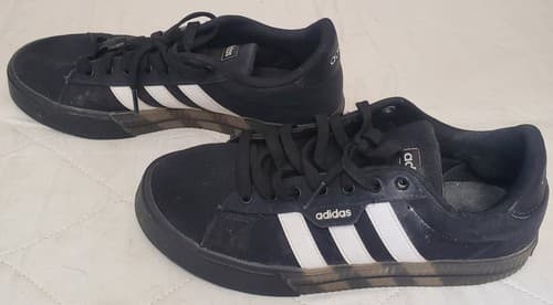 Adidas Black White Stripe Indoor Soccer Shoes Mens Size Worn Casual Athletic 7.5 - Thumbnail 3