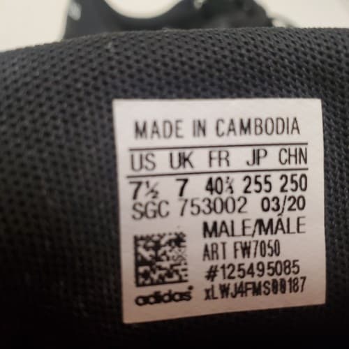 Adidas Black White Stripe Indoor Soccer Shoes Mens Size Worn Casual Athletic 7.5 - Thumbnail 5