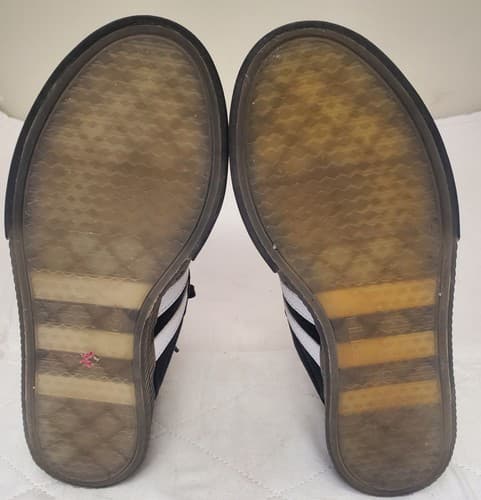 Adidas Black White Stripe Indoor Soccer Shoes Mens Size Worn Casual Athletic 7.5 - Thumbnail 7