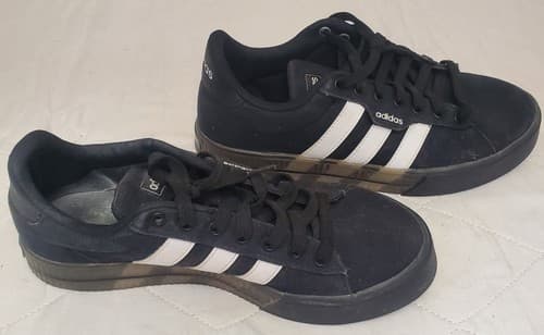 Adidas Black White Stripe Indoor Soccer Shoes Mens Size Worn Casual Athletic 7.5 - Thumbnail 4