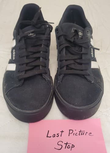 Adidas Black White Stripe Indoor Soccer Shoes Mens Size Worn Casual Athletic 7.5 - Thumbnail 8