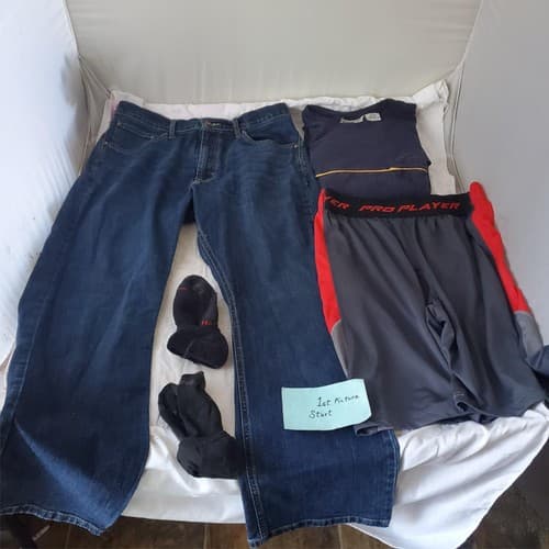 Lot of Assorted Multi Brand T-shirt, Jeans, Shorts & Socks Set - Image 1