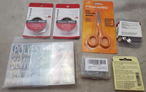 Sewing Lot Superior Quality Polyester Thread Reels Chalk Fiskars Scissor Sewing - Thumbnail 2