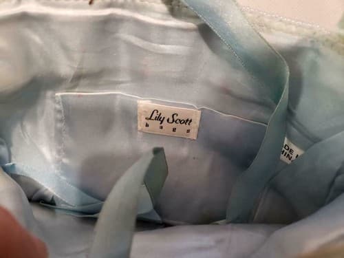 Lily Scott Bags Women's Baby Blue Beaded Wrist Purse w/ Baby Blue Pearl Strap - Thumbnail 4