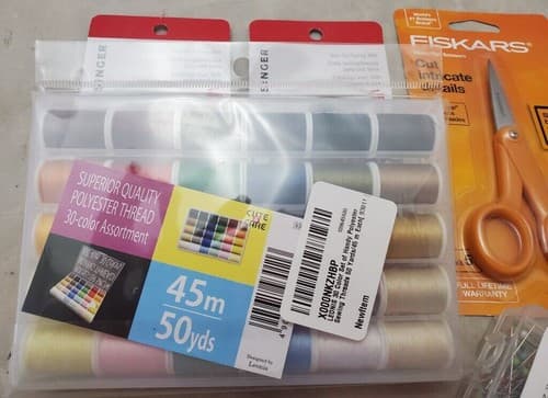 Sewing Lot Superior Quality Polyester Thread Reels Chalk Fiskars Scissor Sewing - Thumbnail 3