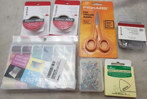Sewing Lot Superior Quality Polyester Thread Reels Chalk Fiskars Scissor Sewing - Image 1