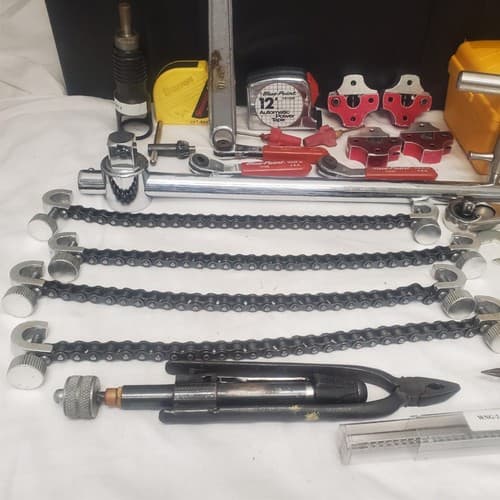 Lot of Assorted Plumbing and Pipe Fitting Tools with Chain Wrenches and Toolbox - Thumbnail 8