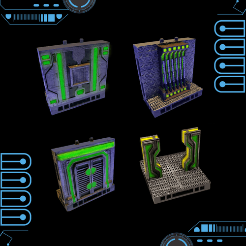 3D Printed Hand Painted Cyberglow City Charming Terrain Modular Gun Store - Thumbnail 2