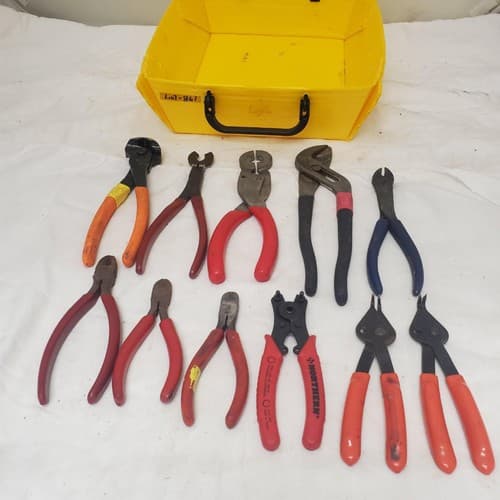 Lot of 11 Assorted Pliers Set Hand Tools for Gripping Cutting & Bending LOT-861 - Image 1