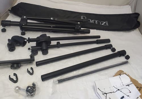 Ramzii Roll Up & Portable microphone stand Carrying Case Black Bag Padded - Image 1