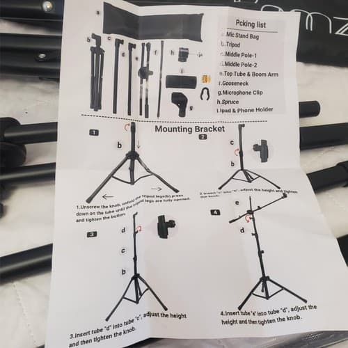 Ramzii Roll Up & Portable microphone stand Carrying Case Black Bag Padded - Thumbnail 5