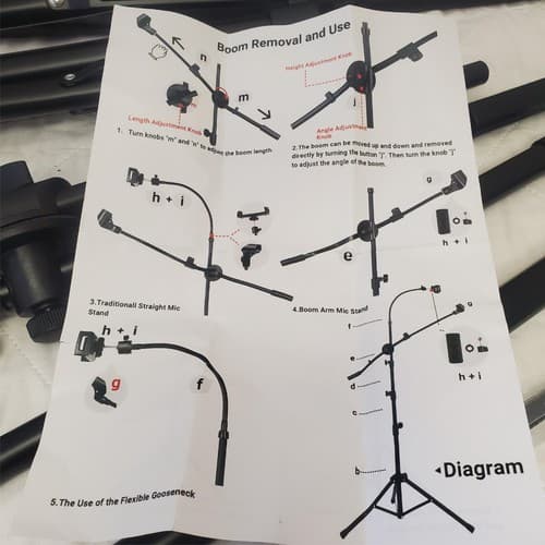 Ramzii Roll Up & Portable microphone stand Carrying Case Black Bag Padded - Thumbnail 6