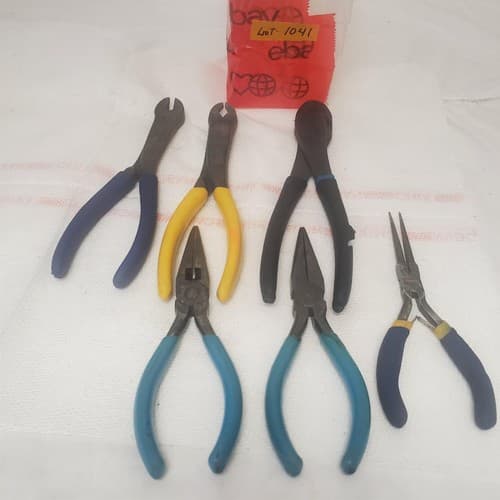 Lot of 6 Assorted HI-Lok Collar Removal Plier & long Nose Pliers LOT-1041 - Image 1