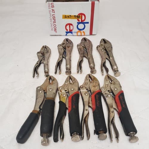 Lot of 8 Assorted Adjustable Locking Pliers Set LOT-798 - Image 1